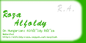 roza alfoldy business card